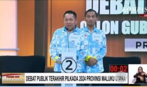 Debat Pilkada Terakhir Cagub Aliong Mus dan Sahril Thahir (Foto/Sunardi)